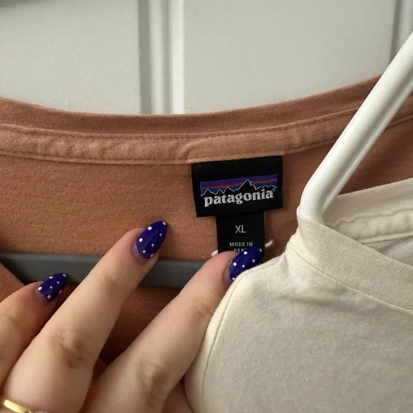 Patagonia Cream and Tan Long Sleeve Tees - Picture 3 of 3